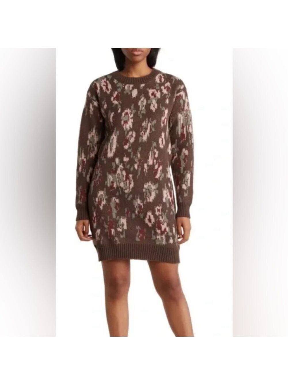 🔥NWT🔥 StitchDrop Nordstrom JAKARTA FLORAL Soft SWEATER DRESS IN JARDIN Size Lg